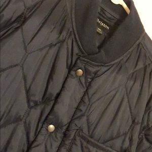 Brixton Mfg Co Navy Blue Quilted Bomber Jacket